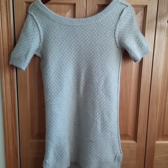 Marc By Marc Jacobs  Creamy / sliver wool blend short sleeve sweater  Sz XS - Picture 5 of 10